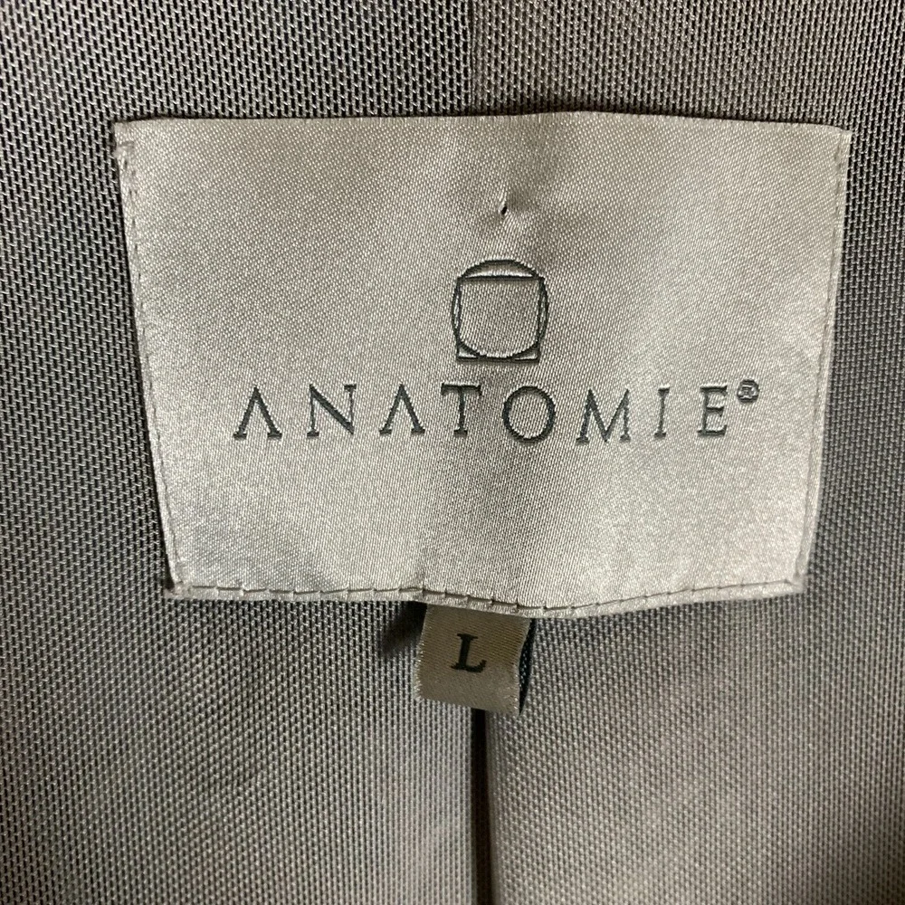 Anatomie Jacket Womens Large Gray Snake‎ Print Removable Hood Luxury Windbreaker